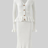 Elegantne Laienev Kootud Midi Kleid