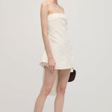 Mini Valge Õlavarre Riba Kleit