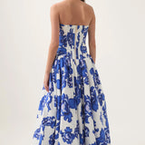 Varrukateta Rikkalik Drapeeritud Maxi Kleit Avatud Seljaga