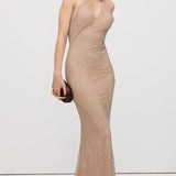 Detailne Halterneck Maxi Kleit