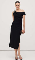 Asümmeetriline Metalliline Midi Kleid