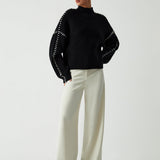 Alma | Oversize-Dolcevita sviiter Piqué detailidega