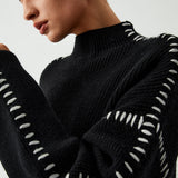 Alma | Oversize-Dolcevita sviiter Piqué detailidega