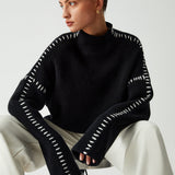 Alma | Oversize-Dolcevita sviiter Piqué detailidega