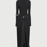 Asümmeetriline Plisseeritud Maxi Kleit