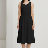 Pleated Split Midi Kleid