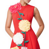 Punane Kuldne Mini Kleid