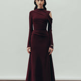 Stiilne Fikseeritud Drapeeritud Maxi Kleid