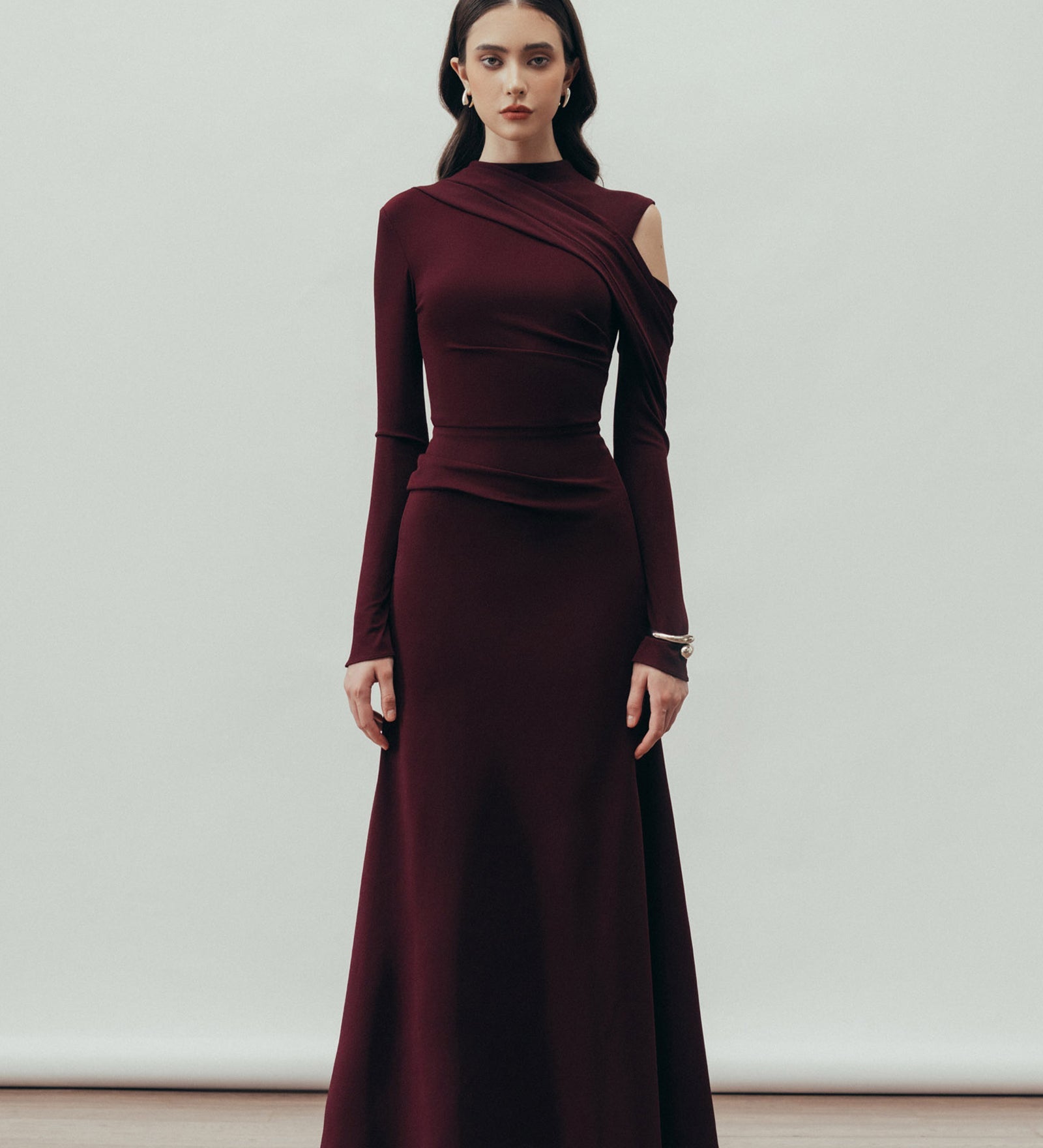 Stiilne Fikseeritud Drapeeritud Maxi Kleid