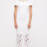 Kaunistatud Appliqué Lõike Midi Kleid