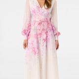 Lilleline Looduslik Midi Kleid