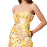 Yellow Off-Shoulder Mini Dress