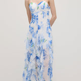 Lilleline Prindiga Ruffle Seljataha Midi Kleid