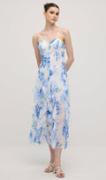 Lilleline Prindiga Ruffle Seljataha Midi Kleid
