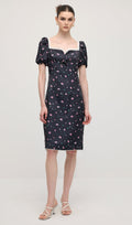 Lilleline Puff Sleeve Midi Kleid