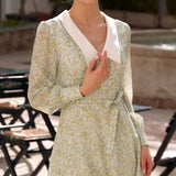 Mini Siidkleit Lillelise Mustriga Vööga