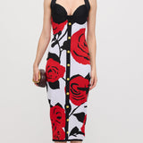 Lilleline Jacquard Kootud Midi Kleid