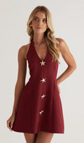 Halter Avatud Seljaga Mini Kleid