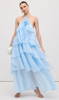Sinine Maxi Kleid Halter Kaelusega