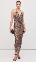 Rhinestone Halter Maxi Dress
