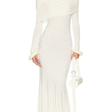 Off-Shoulder Jersey Maxi Dress