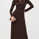 Maxi Kleid mit Metallic-Dekor aus Jersey