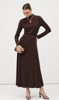 Maxi Kleid mit Metallic-Dekor aus Jersey