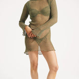 Seljast Avatud Mini Kleit Kootud