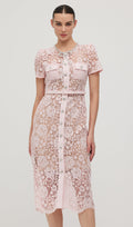 Translucent Diamante Satin Midi Dress
