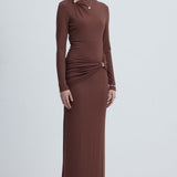 Maxi Kleid Seksikas Loodud - Pruun Jersey