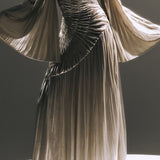 Metallic Ruffled Maxi Dress
