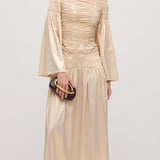 Maxi Kleid mit Metallischem Elastik-Detail