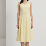 Pleated Split Midi Kleid