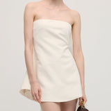 Mini Valge Õlavarre Riba Kleit