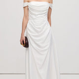 Üksik Satin Maxi Kleid Õlavarre