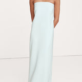 Õlavarre Vaba Stretch Crepe Midi Kleid Sinises