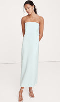 Õlavarre Vaba Stretch Crepe Midi Kleid Sinises