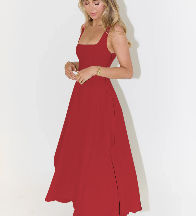 Aurora – Elegantne must midi-kleit