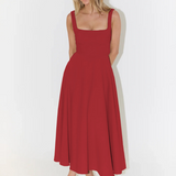 Aurora – Elegantne must midi-kleit