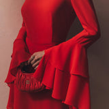 Ühe Kihiga Mini Kleit Avatud Seljaosaga