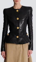 Peplum Nahkjakk