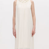 Lilledega Krae Kinnitatud Midi Kleid