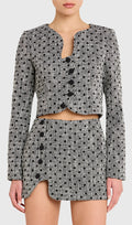 Polka Dot Tweed Top & A-Line Mini Seelik Komplekt