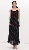 Polka Dot Chiffon Slip Midi Kleit