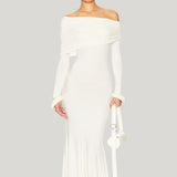 Off-Shoulder Jersey Maxi Dress
