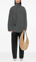 Ribbed-Knit Villane Sall-Sviiter Tumeda Halli Värviga