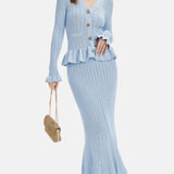Elegantne Laienev Kootud Midi Kleid
