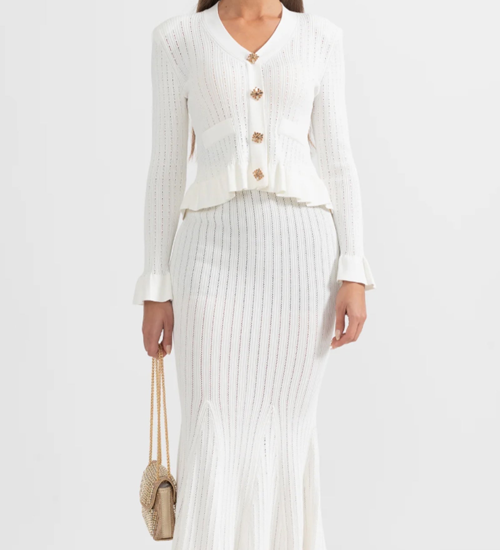 Elegantne Laienev Kootud Midi Kleid