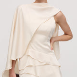 Satiinist Kappa Kaheosaline Mini Kleid