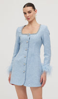 Glittering Boucle Mini Dress with Sleeves